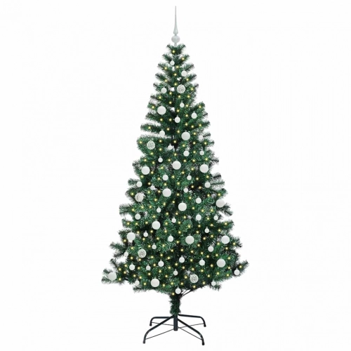 Mākslīgais Led Ziemassvētku Eglīte Zaļa 210 Cm Pvc Un Metāls Vidaxl