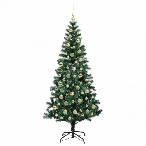 Mākslīgais Led Ziemassvētku Eglīte Zaļa 210 Cm Pvc Un Metāls Vidaxl
