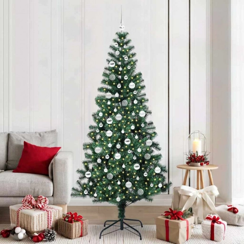 Mākslīgais Led Ziemassvētku Eglīte Zaļa 210 Cm Pvc Un Metāls Vidaxl
