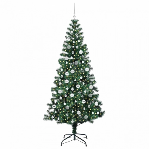 Mākslīgais Led Ziemassvētku Eglīte Zaļa 210 Cm Pvc Un Metāls Vidaxl
