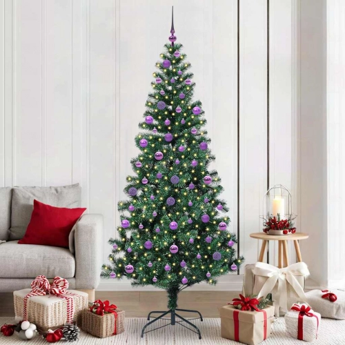 Mākslīgais Led Ziemassvētku Eglīte Zaļa 210 Cm Pvc Un Metāls Vidaxl