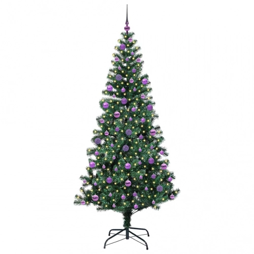 Mākslīgais Led Ziemassvētku Eglīte Zaļa 210 Cm Pvc Un Metāls Vidaxl