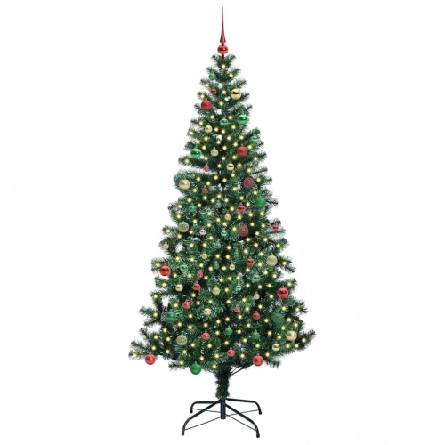 Mākslīgais Led Ziemassvētku Eglīte Zaļa 210 Cm Pvc Un Metāls Vidaxl