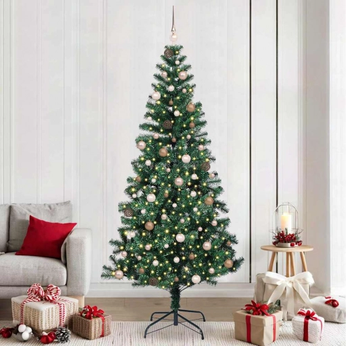 Mākslīgais Led Ziemassvētku Eglīte Zaļa 240 Cm Pvc Un Metāls Vidaxl