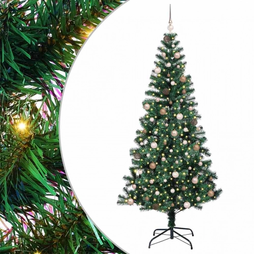 Mākslīgais Led Ziemassvētku Eglīte Zaļa 240 Cm Pvc Un Metāls Vidaxl