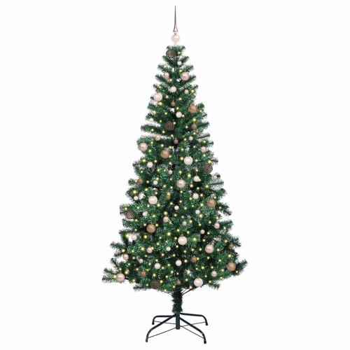 Mākslīgais Led Ziemassvētku Eglīte Zaļa 240 Cm Pvc Un Metāls Vidaxl