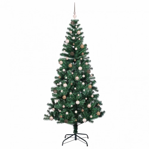 Mākslīgais Led Ziemassvētku Eglīte Zaļa 240 Cm Pvc Un Metāls Vidaxl