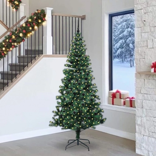 Mākslīgais Led Ziemassvētku Eglīte Zaļa 240Cm Pvc Un Metāls Vidaxl