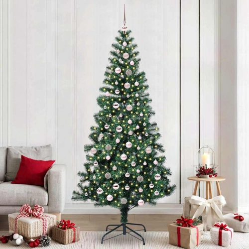 Mākslīgais Led Ziemassvētku Eglīte Zaļa 240Cm Pvc Un Metāls Vidaxl