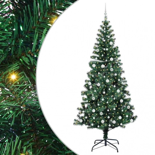 Mākslīgais Led Ziemassvētku Eglīte Zaļa 240Cm Pvc Un Metāls Vidaxl