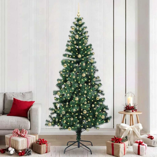Mākslīgais Led Ziemassvētku Eglīte Zaļa 240Cm Pvc Un Metāls Vidaxl