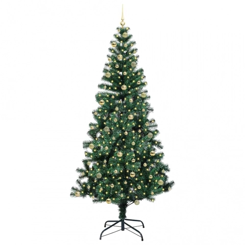 Mākslīgais Led Ziemassvētku Eglīte Zaļa 240Cm Pvc Un Metāls Vidaxl