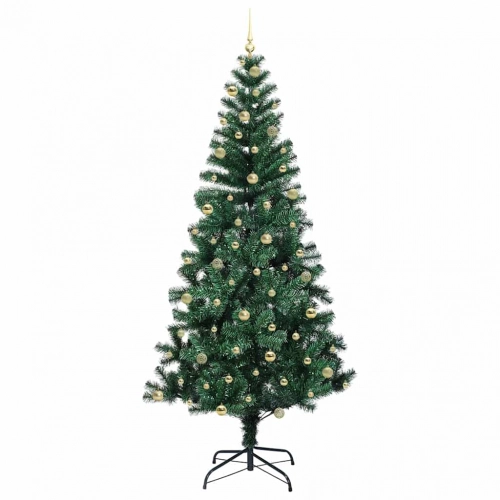 Mākslīgais Led Ziemassvētku Eglīte Zaļa 240Cm Pvc Un Metāls Vidaxl