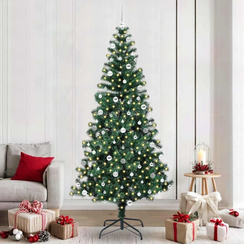 Mākslīgais Led Ziemassvētku Eglīte Zaļa 240Cm Pvc Un Metāls Vidaxl