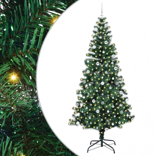 Mākslīgais Led Ziemassvētku Eglīte Zaļa 240Cm Pvc Un Metāls Vidaxl