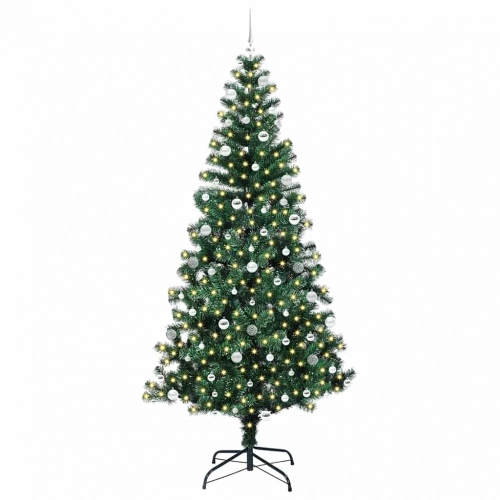 Mākslīgais Led Ziemassvētku Eglīte Zaļa 240Cm Pvc Un Metāls Vidaxl