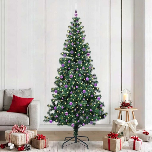 Mākslīgais Led Ziemassvētku Eglīte Zaļa 240Cm Pvc Un Metāls Vidaxl