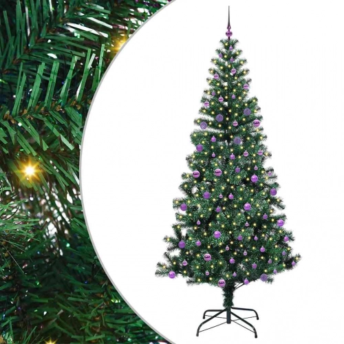 Mākslīgais Led Ziemassvētku Eglīte Zaļa 240Cm Pvc Un Metāls Vidaxl
