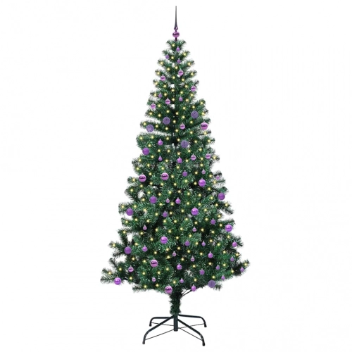 Mākslīgais Led Ziemassvētku Eglīte Zaļa 240Cm Pvc Un Metāls Vidaxl