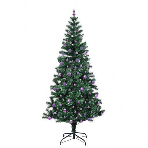 Mākslīgais Led Ziemassvētku Eglīte Zaļa 240Cm Pvc Un Metāls Vidaxl
