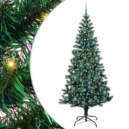 Mākslīgais Led Ziemassvētku Eglīte Zaļa 240Cm Pvc Un Metāls Vidaxl