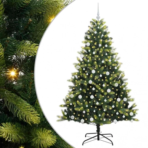 Mākslīgais Locītais Ziemassvētku Eglīte Ar 300 Led Gaismām Vidaxl
