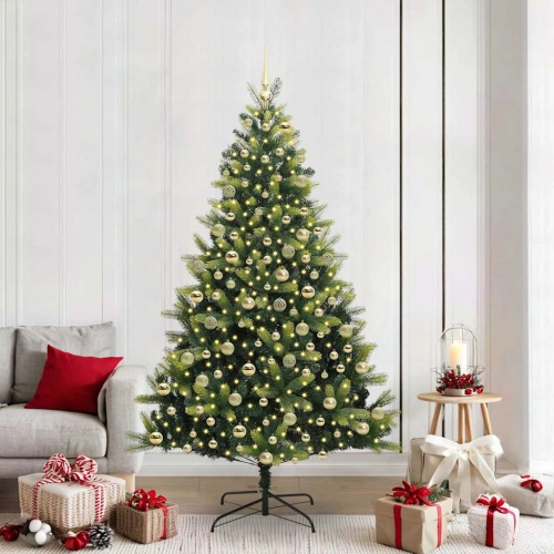 Mākslīgais Saliekamais Ziemassvētku Koks 300 Led Zaļa 210 Cm Vidaxl