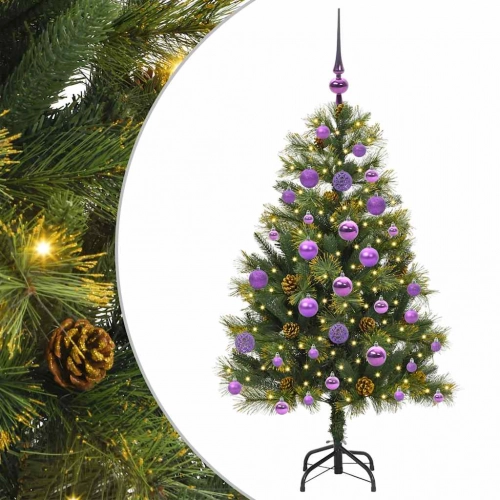 Mākslīgais Saliekamais Ziemassvētku Koks Ar Čiekuriem 120 Cm Vidaxl