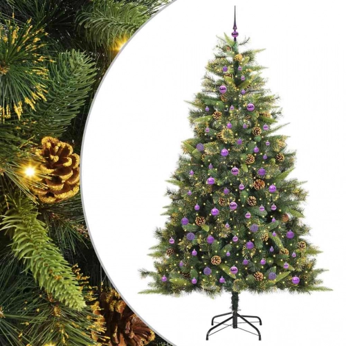 Mākslīgais Saliekamais Ziemassvētku Koks Ar Čiekuriem 240 Cm Vidaxl