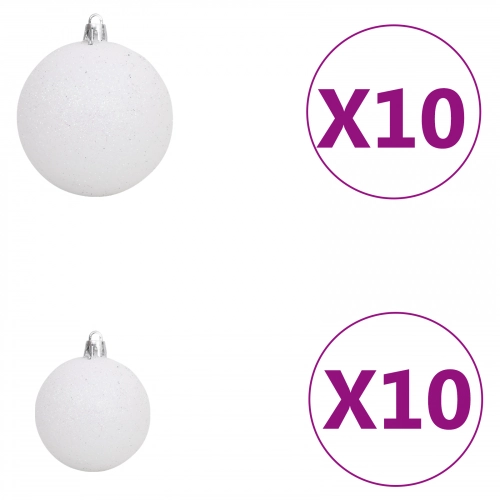 Mākslīgais Ziemassvētku Koks Led Un Bumbu Komplekts Zaļš 180 Cm Pet Vidaxl