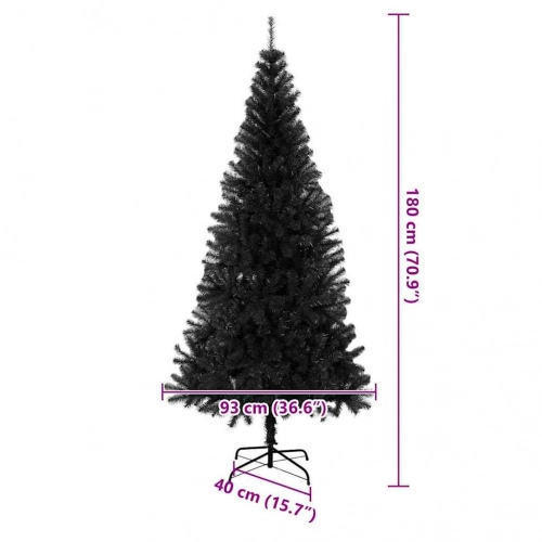 Mākslīgie Ziemassvētku Koki Melna 180 Cm Pvc Vidaxl