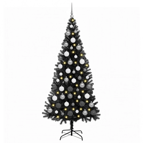 Mākslīgie Ziemassvētku Koki Melna 180 Cm Pvc Vidaxl