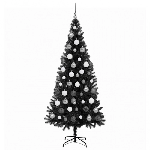 Mākslīgie Ziemassvētku Koki Melna 180 Cm Pvc Vidaxl
