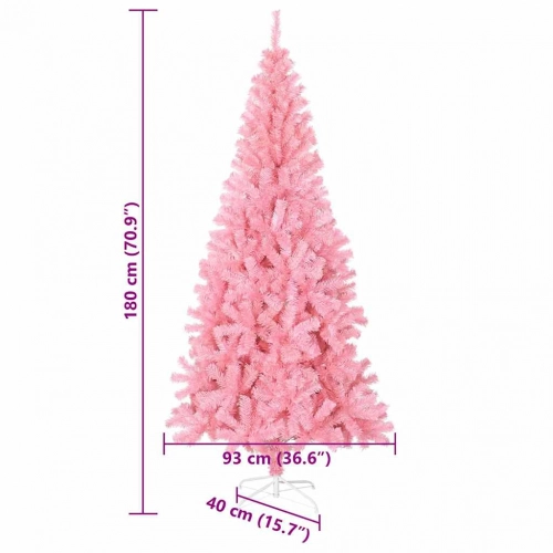 Mākslīgie Ziemassvētku Koki Rozā 180 Cm Pvc Vidaxl