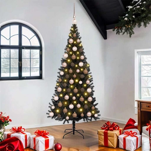 Mākslīgie Ziemassvētku Koki Su 300 Led Melna 180 Cm Pvc Vidaxl
