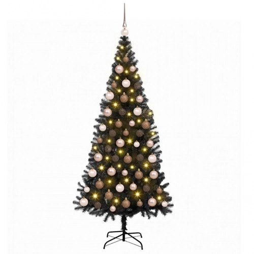 Mākslīgie Ziemassvētku Koki Su 300 Led Melna 180 Cm Pvc Vidaxl