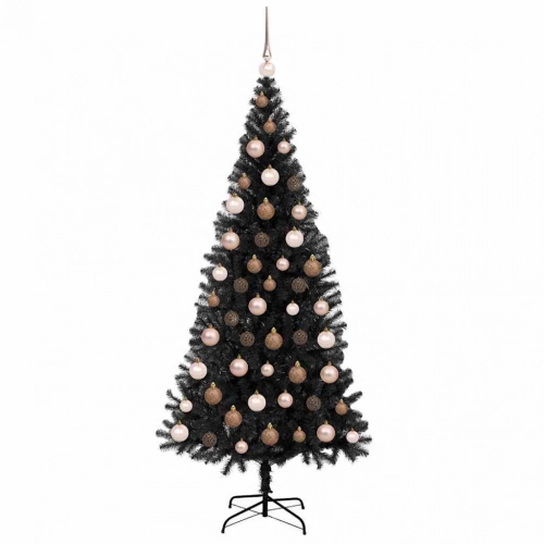 Mākslīgie Ziemassvētku Koki Su 300 Led Melna 180 Cm Pvc Vidaxl