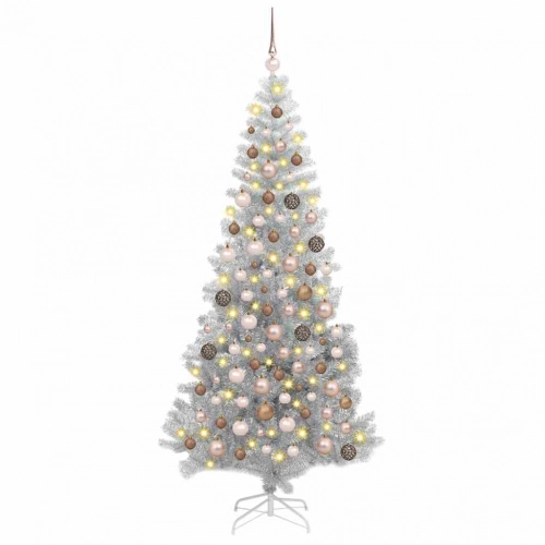 Mākslīgie Ziemassvētku Koki Su 300 Led Sudraba 180 Cm Pet Vidaxl