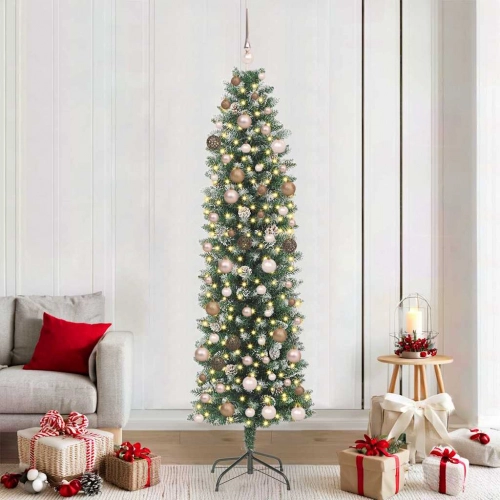Mākslīgs Slaids Ziemassvētku Koks Su 300 Led Zaļa 210 Cm Vidaxl
