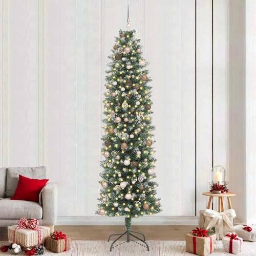 Mākslīgs Slaids Ziemassvētku Koks Su 300 Led Zaļa 240 Cm Vidaxl