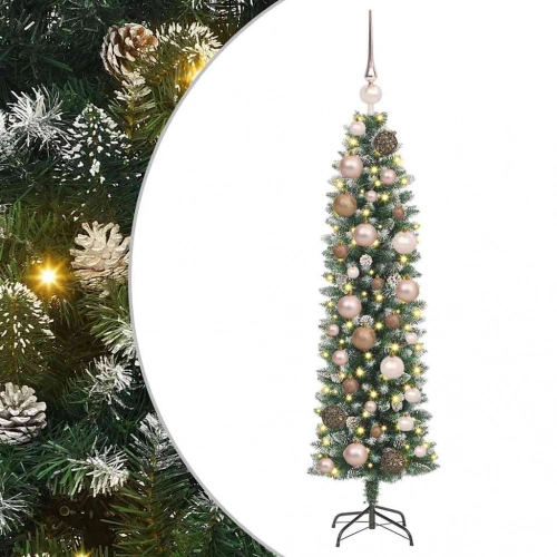 Mākslīgs Slaids Ziemassvētku Koks Zaļa 120 Cm Pvc Un Plastmasas Vidaxl