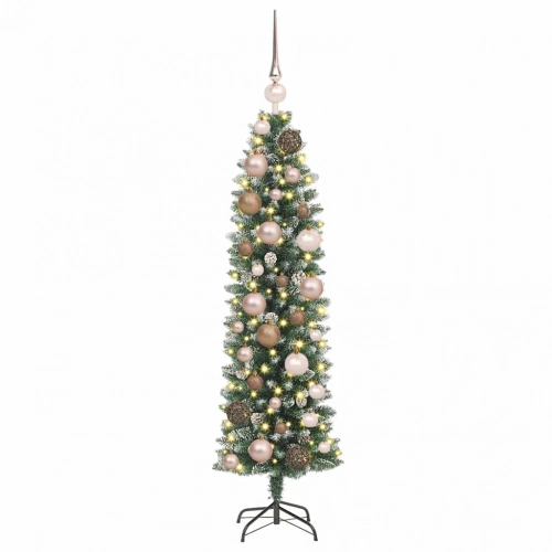 Mākslīgs Slaids Ziemassvētku Koks Zaļa 120 Cm Pvc Un Plastmasas Vidaxl