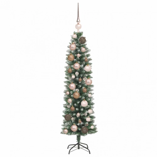 Mākslīgs Slaids Ziemassvētku Koks Zaļa 120 Cm Pvc Un Plastmasas Vidaxl