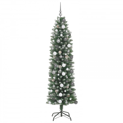 Mākslīgs Slaids Ziemassvētku Koks Zaļa 210 Cm Pvc Un Plastmasas Vidaxl