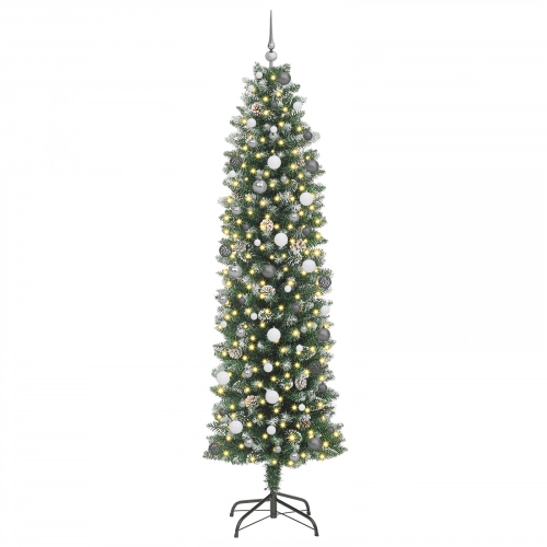 Mākslīgs Slaids Ziemassvētku Koks Zaļa 240 Cm Pvc Vidaxl