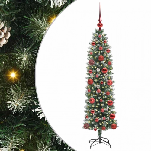 Mākslīgs Slaids Ziemassvētku Koks Zaļš Un Balts 120 Cm Vidaxl