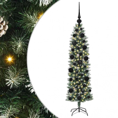 Mākslīgs Slaids Ziemassvētku Koks Zaļš Un Balts 120 Cm Vidaxl