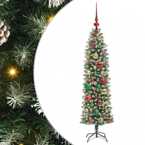 Mākslīgs Slaids Ziemassvētku Koks Zaļš Un Balts 120 Cm Vidaxl