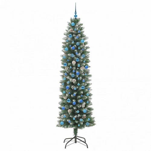Mākslīgs Slaids Ziemassvētku Koks Zaļš Un Balts 240 Cm Vidaxl