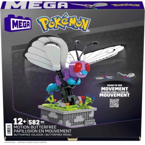 MEGA Pokemon - Kolekcjonerski Butterfree do zbudowania Klocki konstrukcyjne 582 elem. HKT22